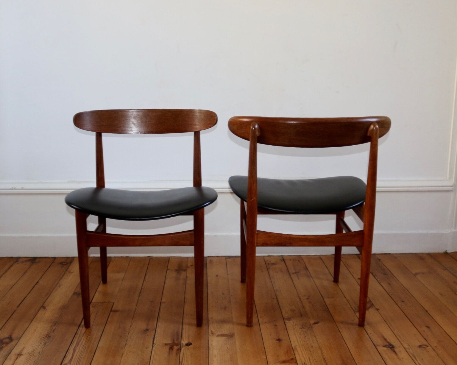 4 chairs Scandinavian 60s teak