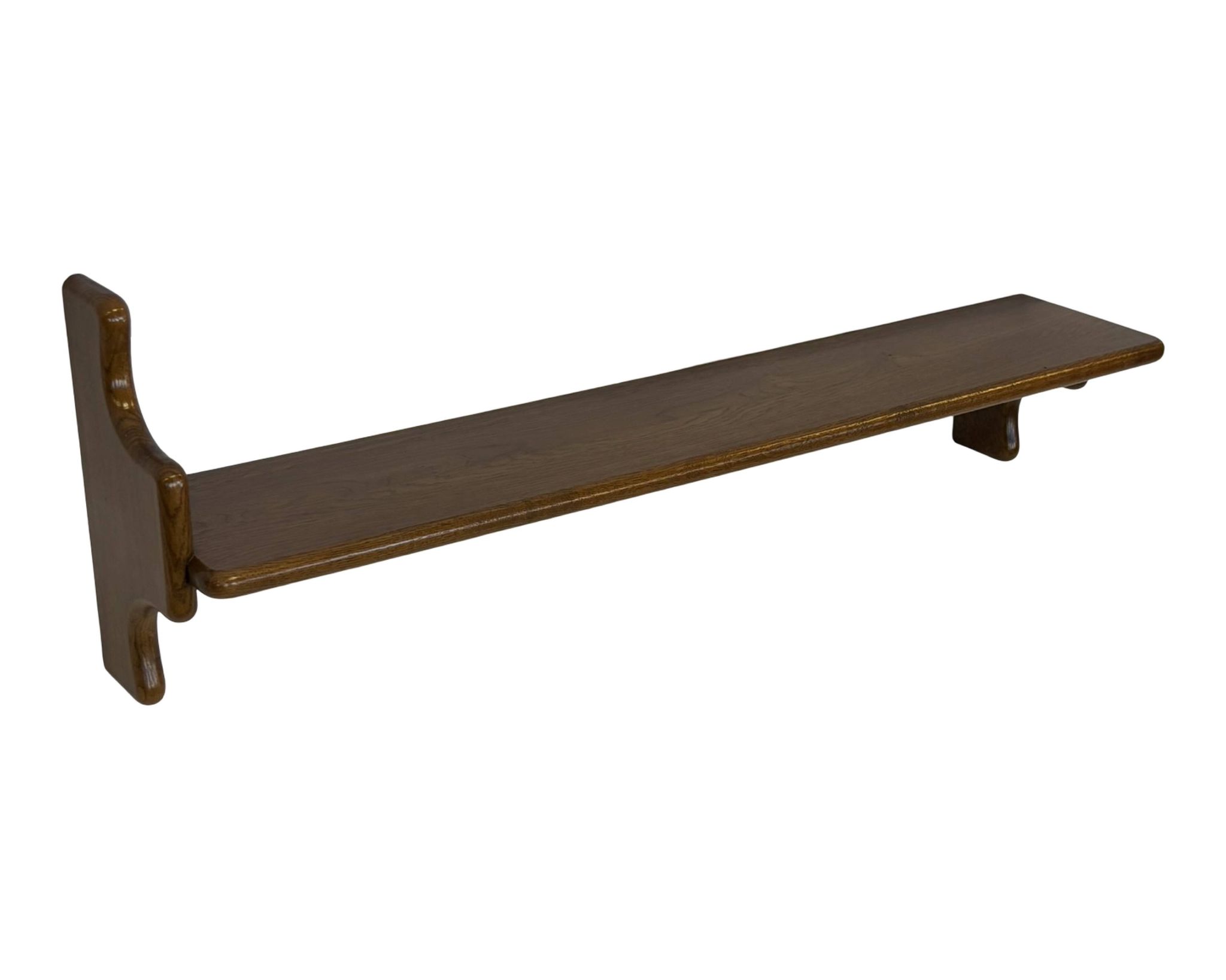 Vintage wooden wall shelve rack bookshelf in oak wood minimalist