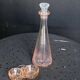 Vintage pink glass carafe and salt cellar