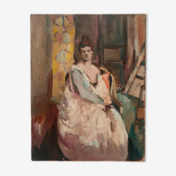 Oil painting portrait woman