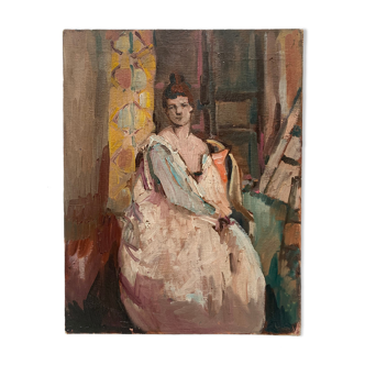 Oil painting portrait woman