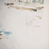 René leverd: switzerland, carriage ride in lagnau, original signed watercolor