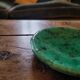 Ceramic bowl with malachite green glaze. 1950s. Ceramic bowl with green glaze.