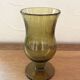 Bubbled glass vase, Biot style, moss green