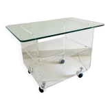 Desserte / Table Basse David Lange pour Roche Bobois Plexiglas & Verre 1970