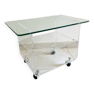David Lange Serving Table / Coffee Table for Roche Bobois Plexiglas & Glass 1970
