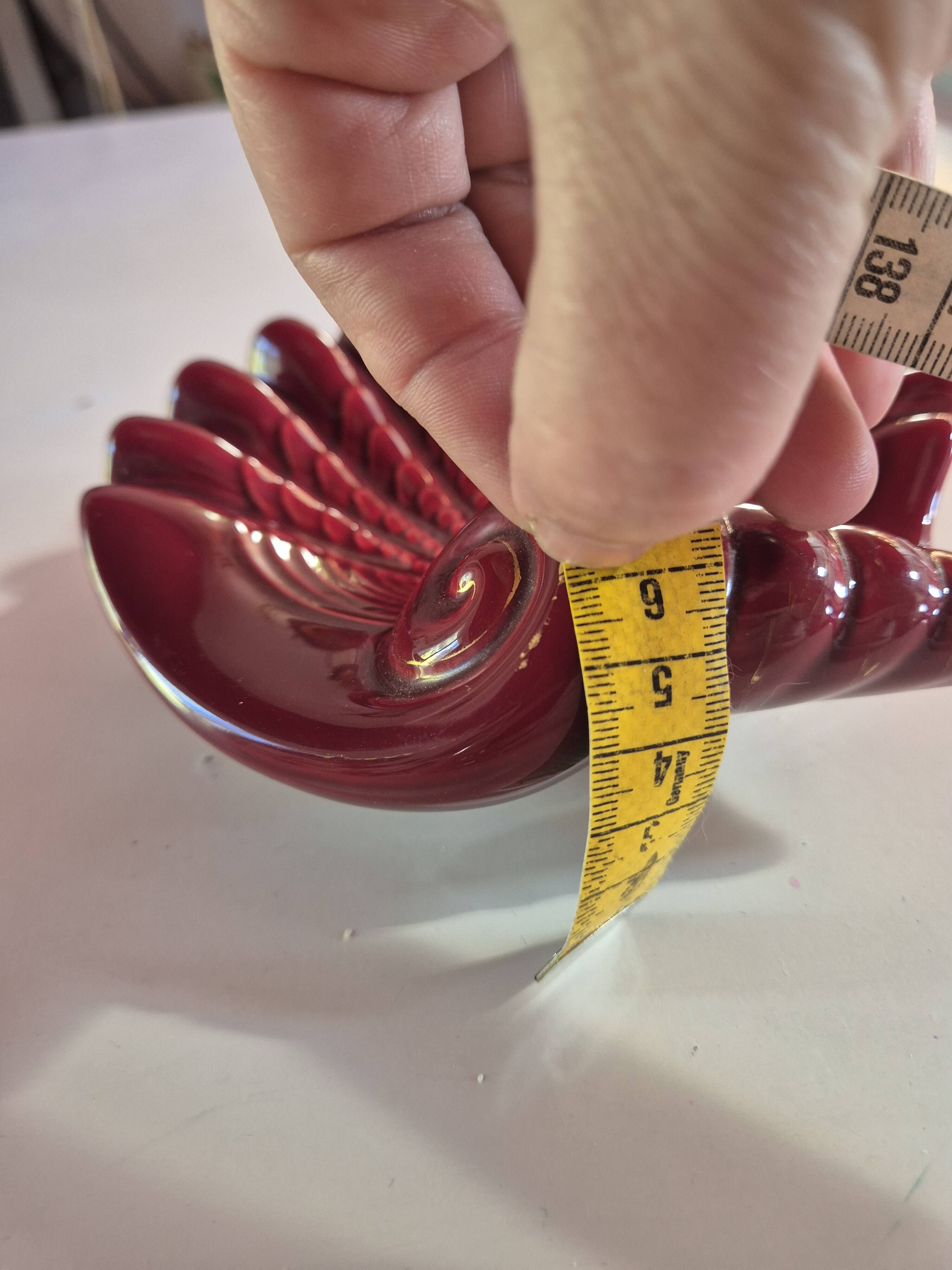 Vallauris red burgundy shell ashtray pocket emptier from the 60s
