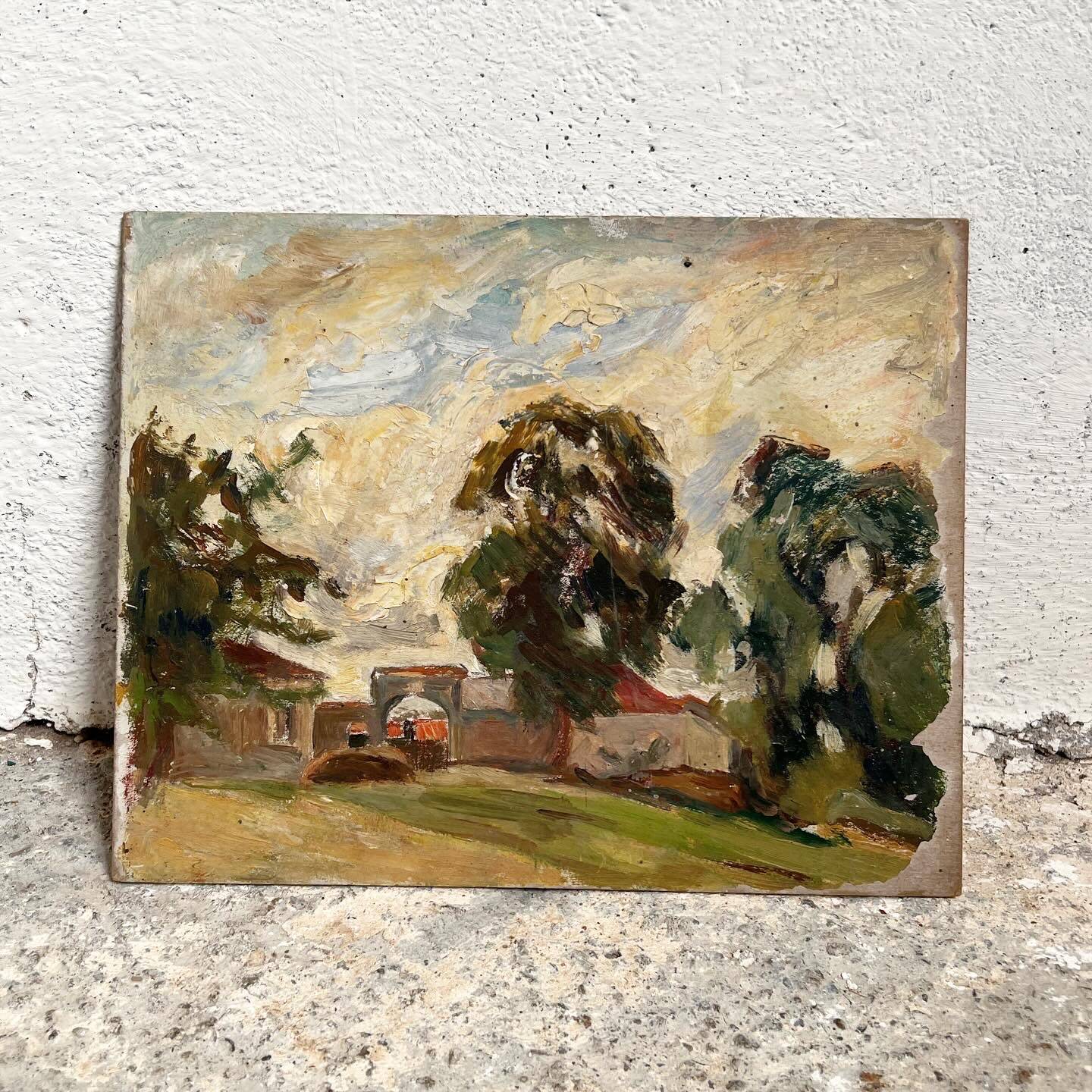 Peinture d’un village de campagne française