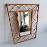 1970s Mid century Rattan wall mirror