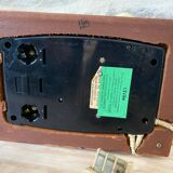 Vintage telephone leather wood brass