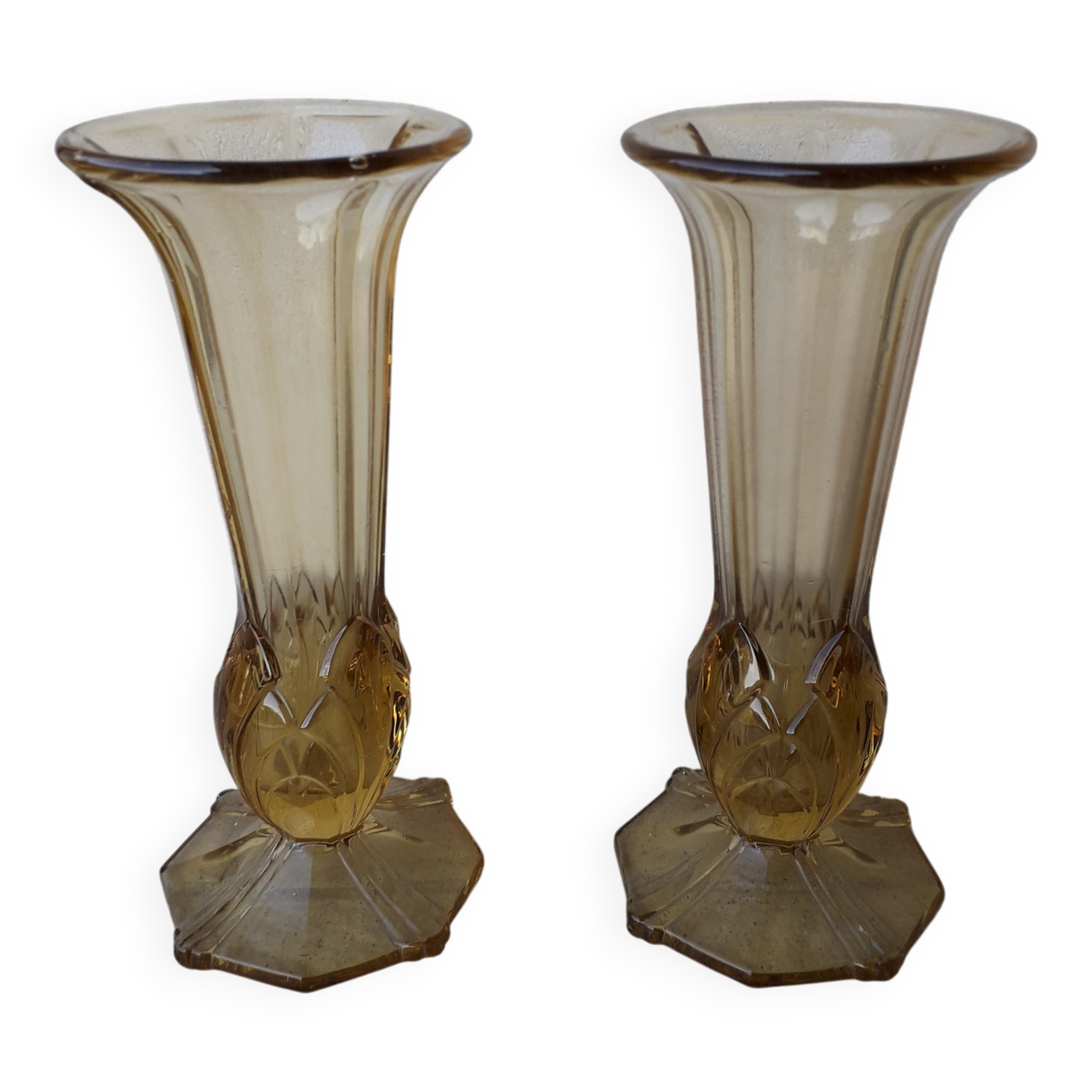 Paire de vases verre