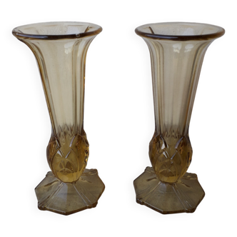 Paire de vases verre