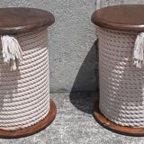 Pair of "bobbin" stools or end tables