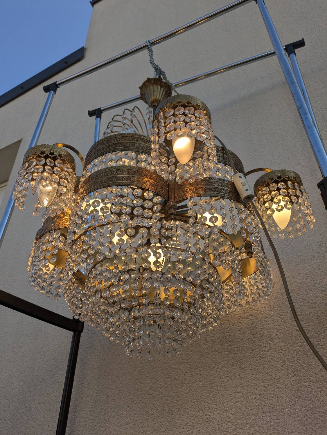 Lustre vintage mid century, Hollywood Regency