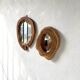Set of 2 organic brutalist mirrors wood 1950s