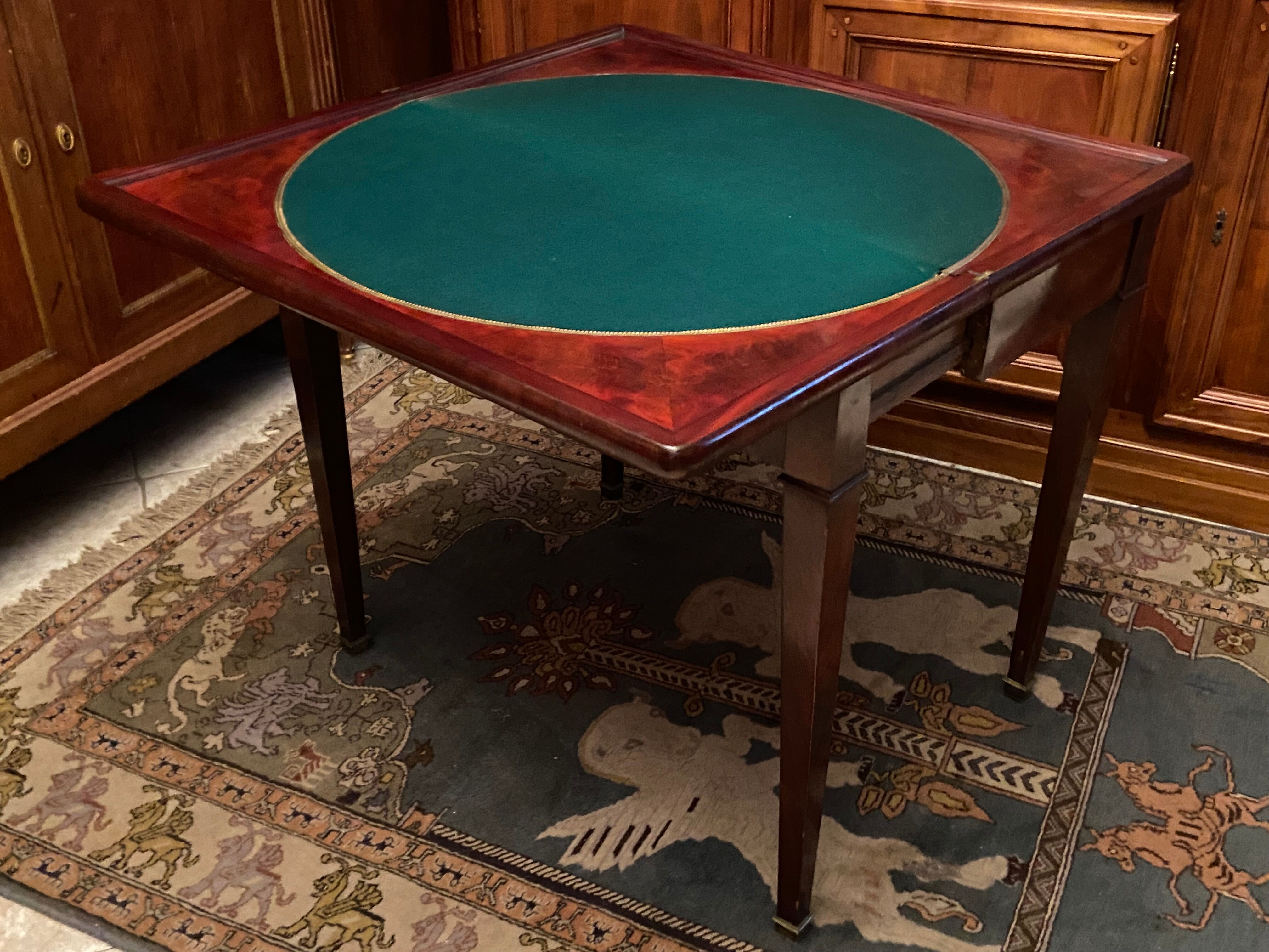 Mahogany game table console from the Napoleon III period