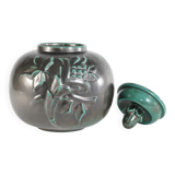 Large Art Deco Green Lidded Jar by Anna-Lisa Thomson for Upsala-Ekeby, 1930's
