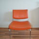 Armchair modernist vintage in orange leatherette 60 years
