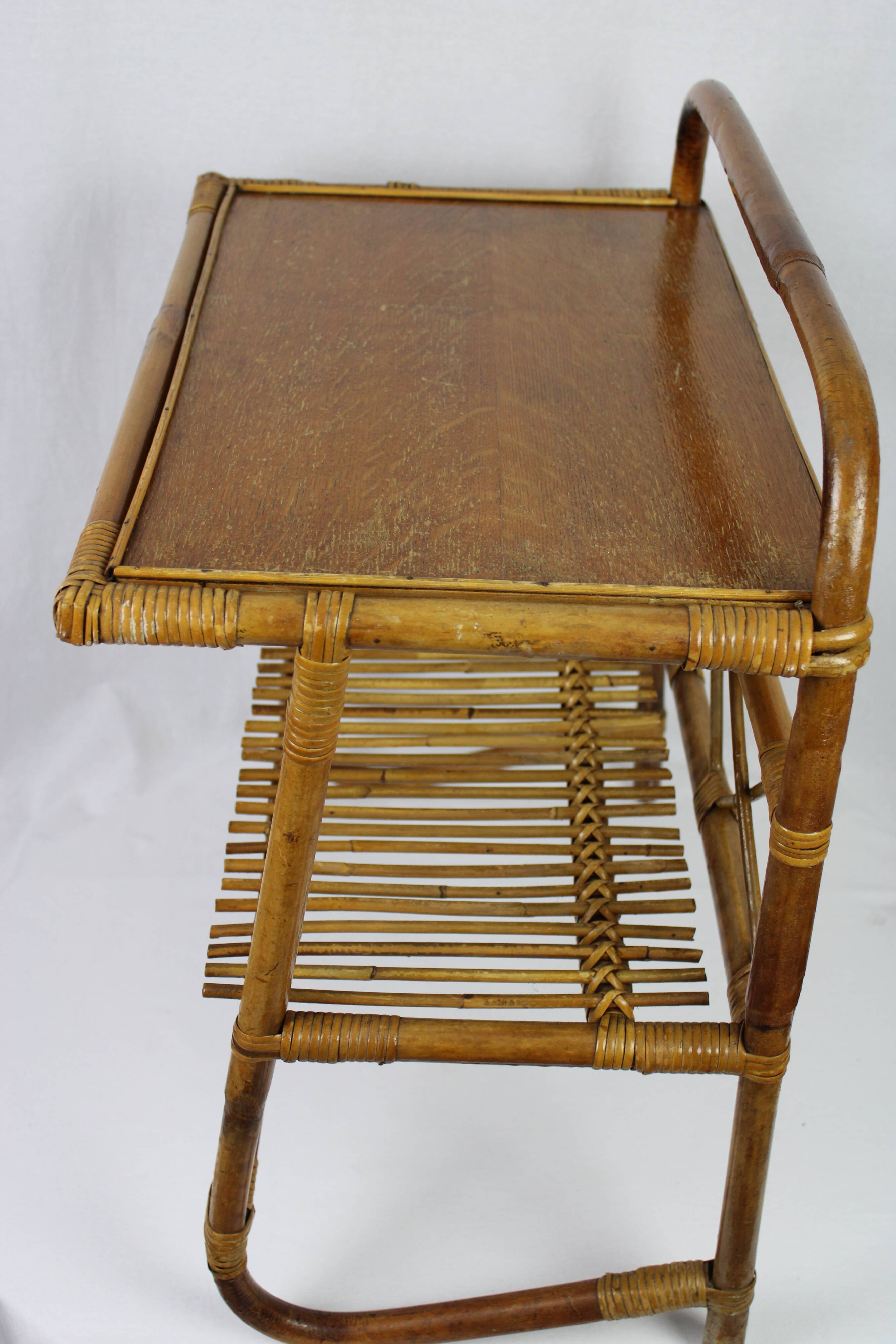 Rattan bedside table