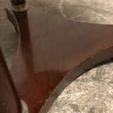 Side table tripod Empire style in solid mahogany and grey marble tray
