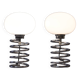 Pair of vintage chrome & opaline spring lamps 1970s