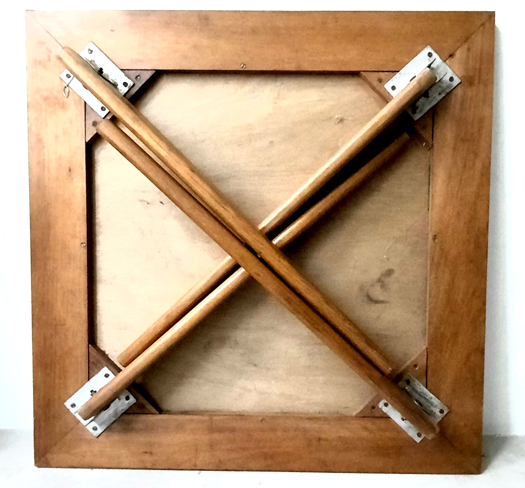 Oak Foldable Games Table - Profiled Compass Feet - Vintage 50s / 60s