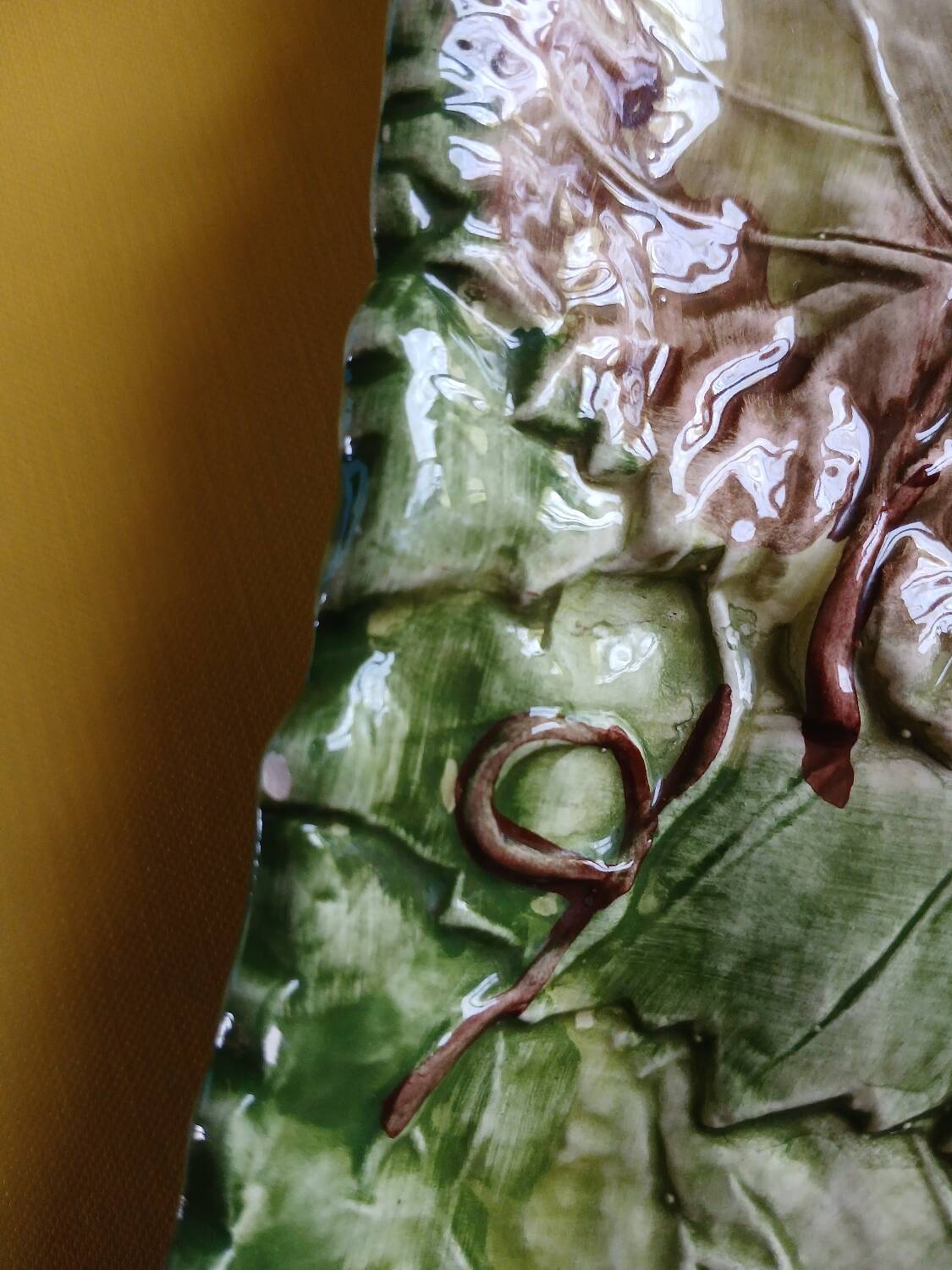 Antique oval slip dish