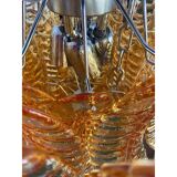 Contemporary Italian Amber “Felci” Murano Glass Chandelier