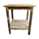 Vintage wooden side table, entrance console, square pedestal table 2 floors.