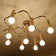 Large Space Age gilded ceiling light from Leola