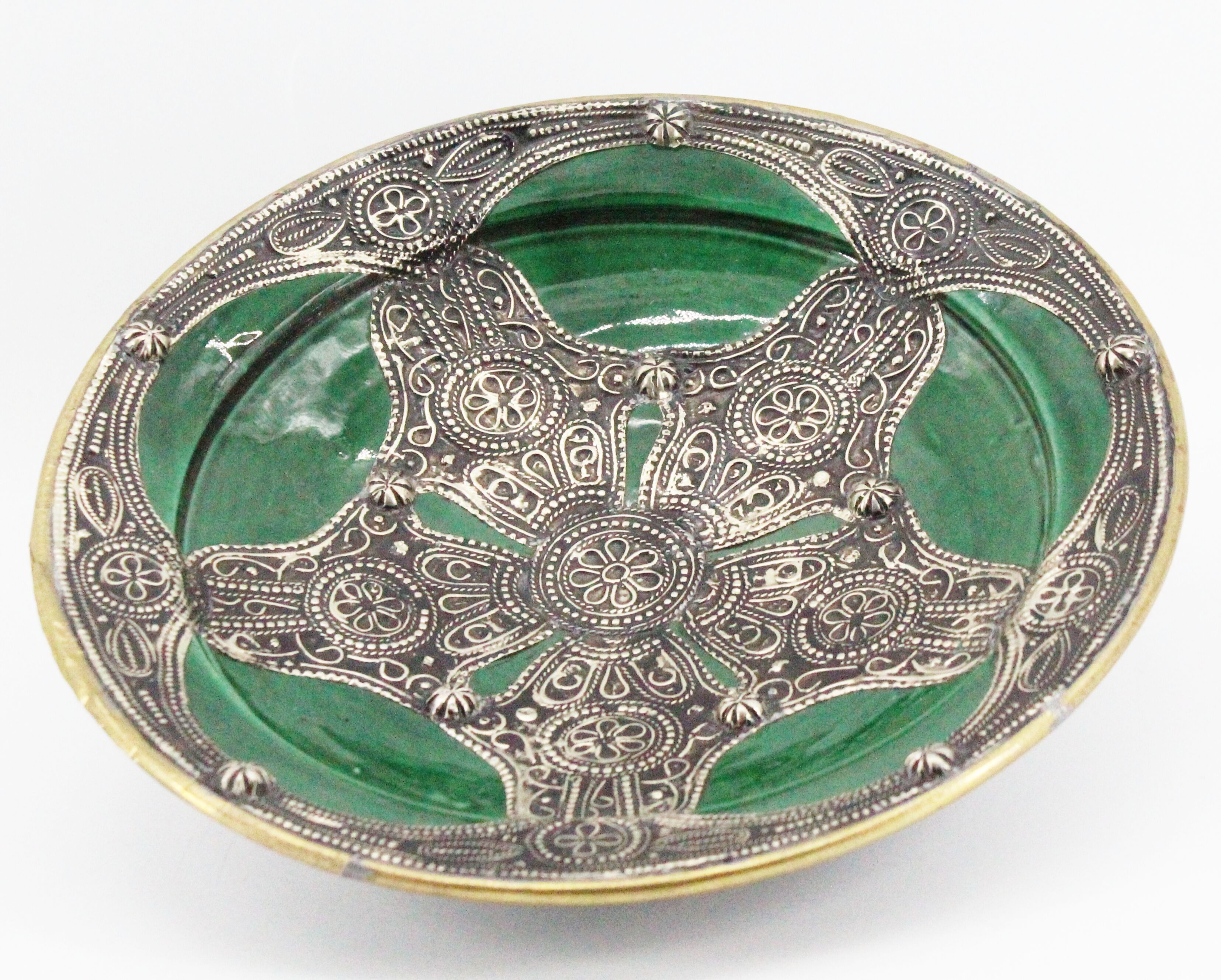 Moroccan ceramic green dish