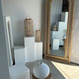 Rattan foot mirror with braces H:2m