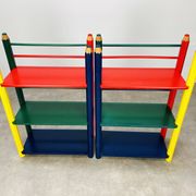 Pair of pencil-style shelves by Pierre Sala for children.