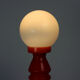 Orange glass table lamp by vitropol, poland 1960s