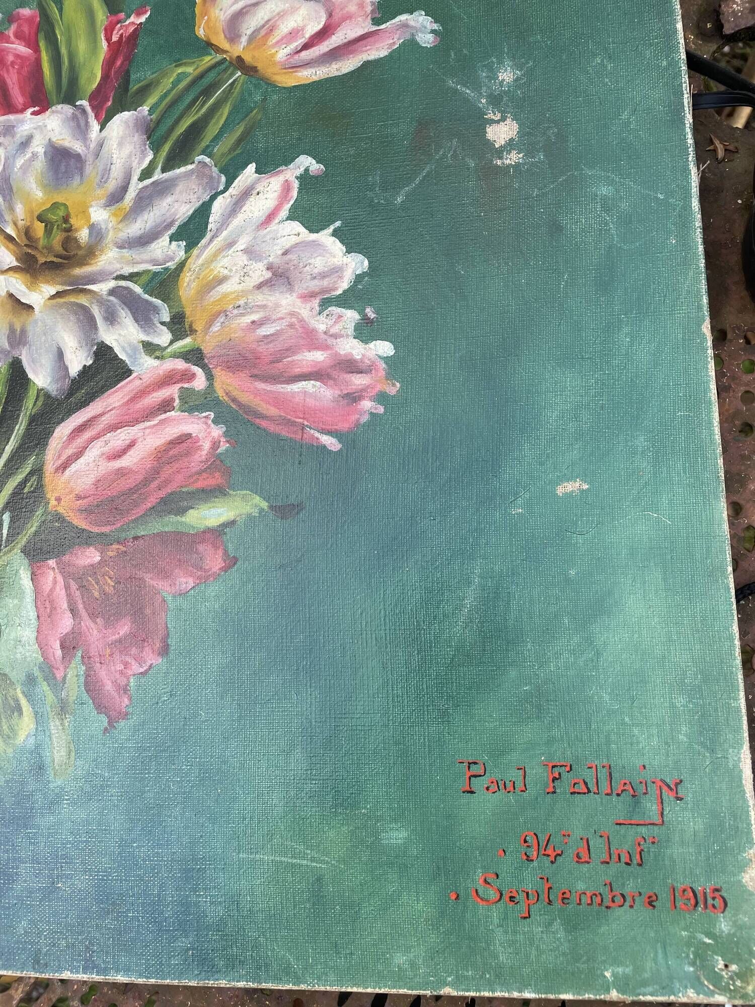 Old oil on canvas signed Paul Follain. 1915