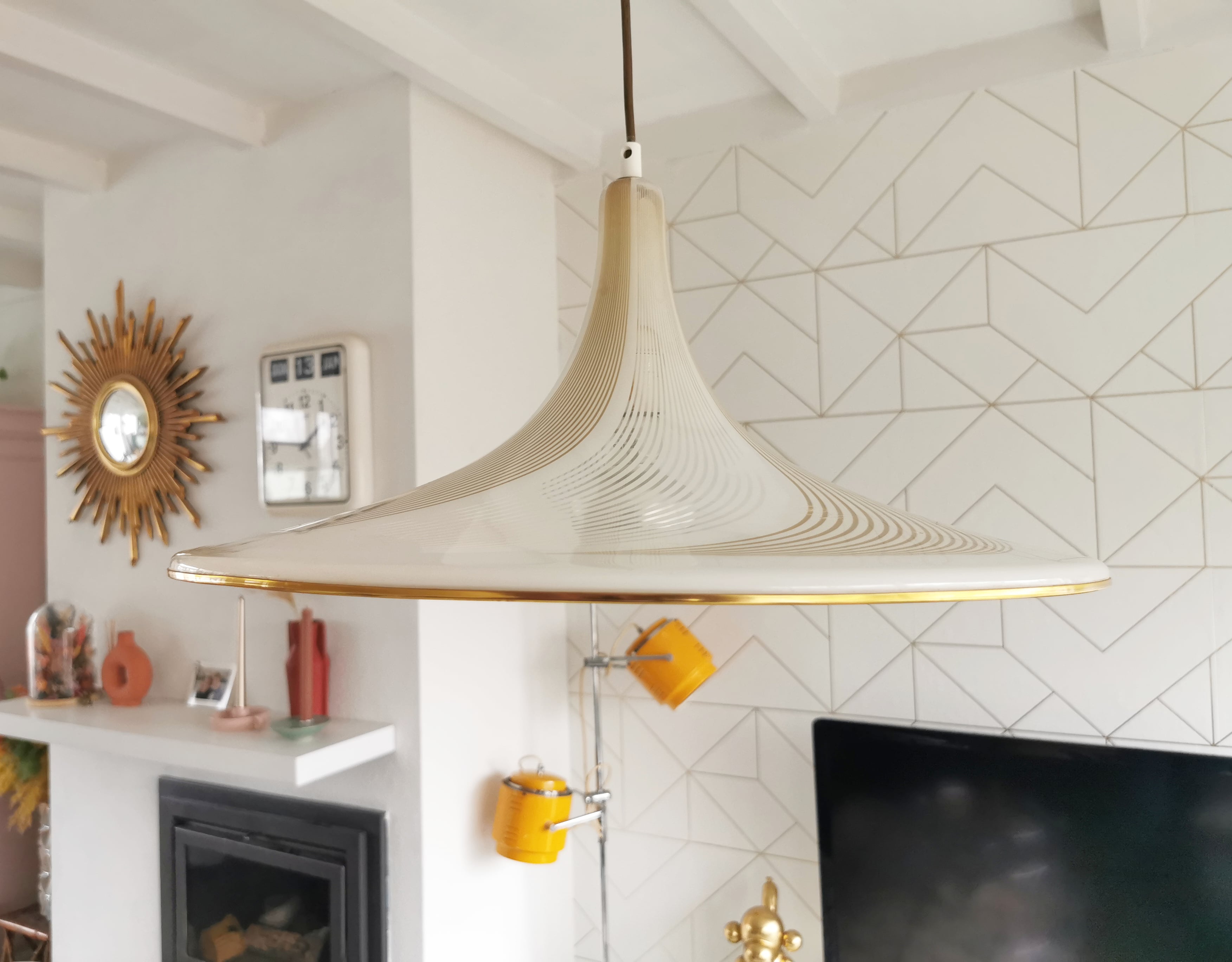 Hollywood Regency pendant light, '70s