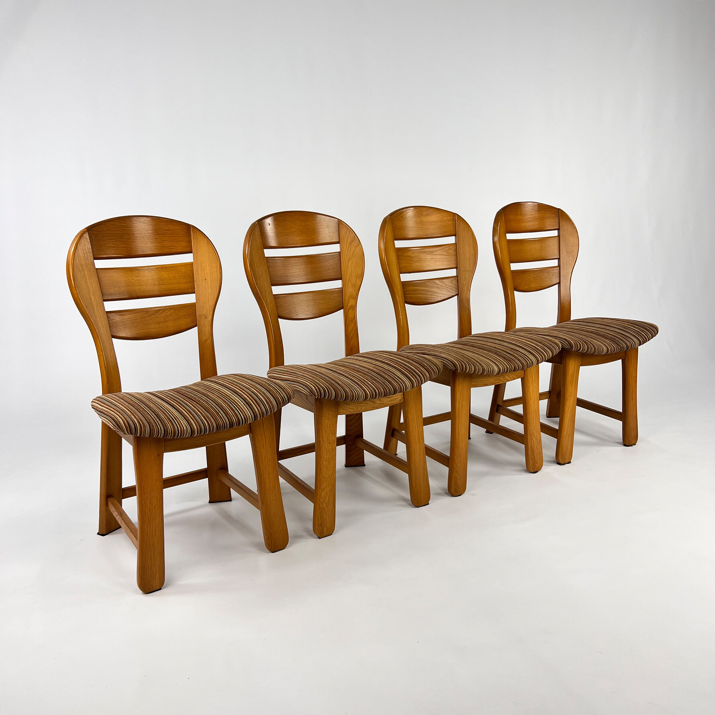 Set of 4 vintage modernist oak dining chairs, 1960s