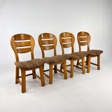 Set of 4 vintage modernist oak dining chairs, 1960s