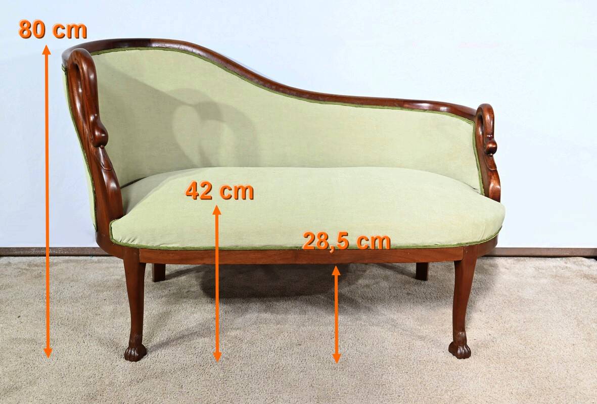 Small Mahogany Backsplash Daybed, Return from Egypt Style – Early 20th Century