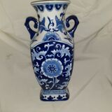 Floral blue decor Asian vase