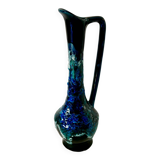Fat Lava blue ceramic pitcher from the 70s