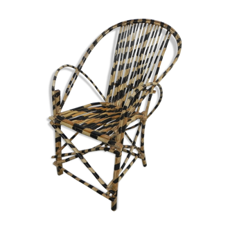 African chair painted in zebra motif