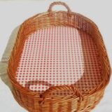 Wicker serving tray