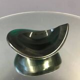 Cendrier en verre vert vintage en forme de larme