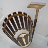 Italian umbrella stand from the 50s, wood and metal