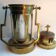 Art Deco religious object, Old procession lantern, glass and gilded brass