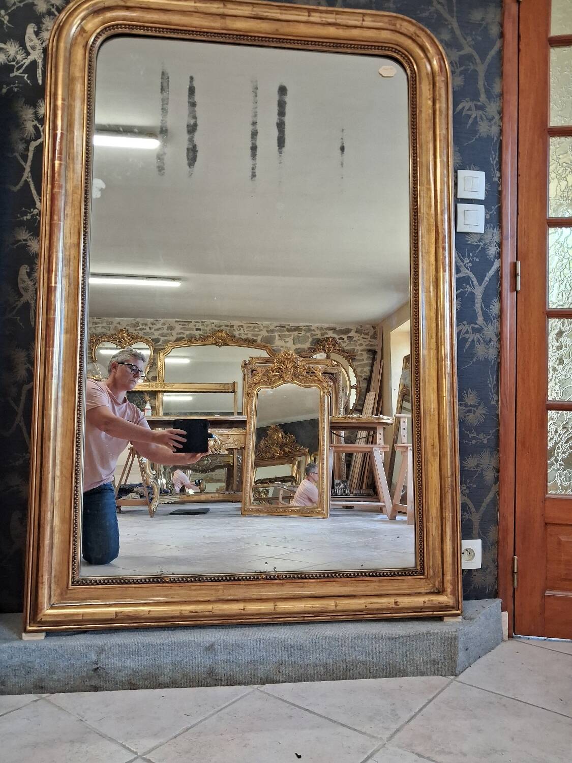 Louis Philippe period mirror 164 x 109