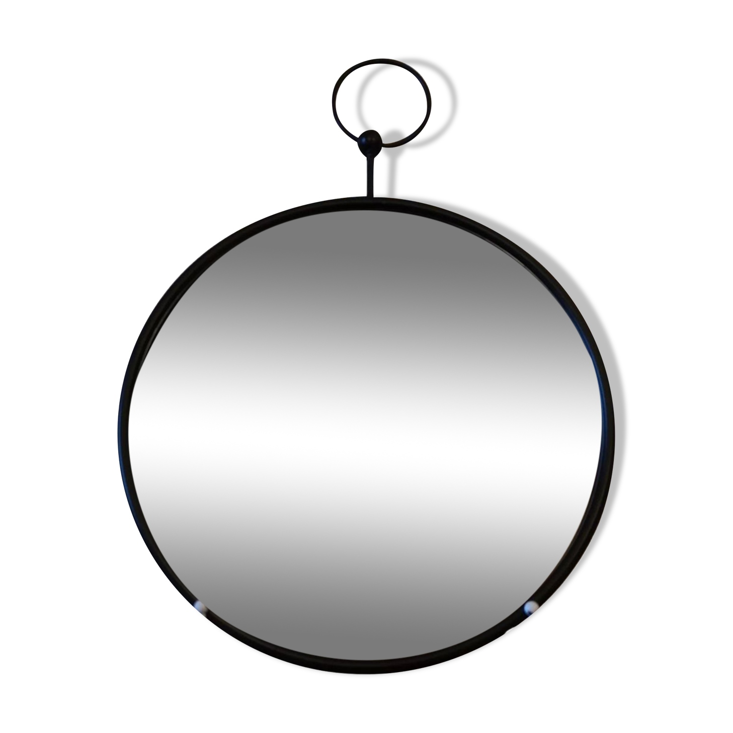 Round industrial style mirror to hang