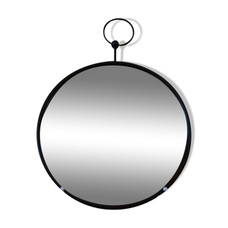 Round industrial style mirror to hang