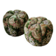 Duo de poufs en velours fleuri